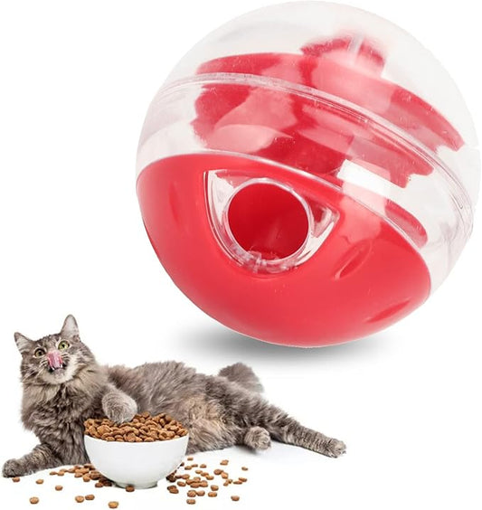 Zerodis Cat Leaky Food Toy Ball,Pet Interactive Slow Feeder Puzzle Ball Cat Treat Dispenser Toys for Bored Cats Relieve Boredom Dog Teeth Grinding Feeding