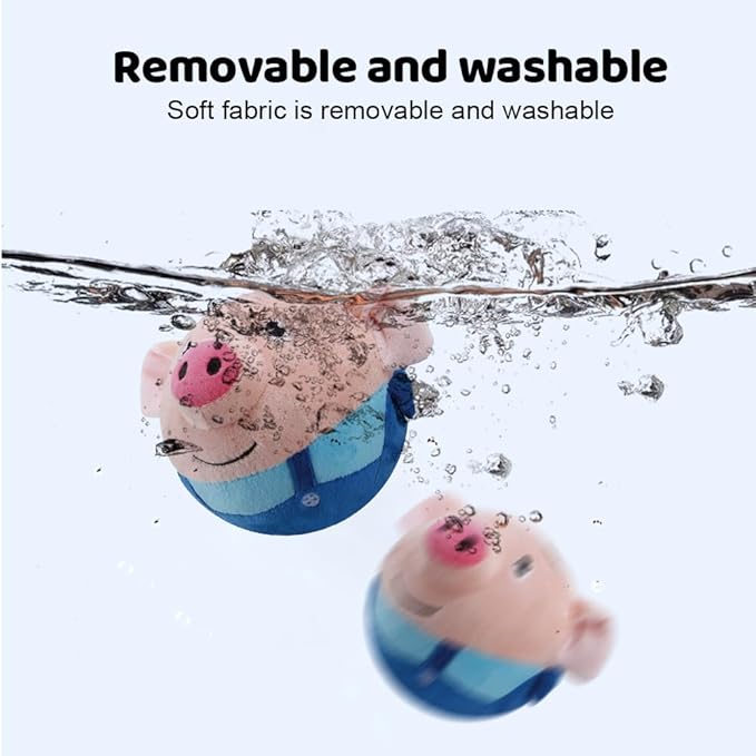 Active Moving Pet Plush Toy, Upgrade Interactive Dog Toys Talking Moving Dog Ball Toy Washable Cartoon Pig Plush Sound Electronic Herding Ball for Dogs Shake Bounce Boredom Talking Toys (Red Pig)