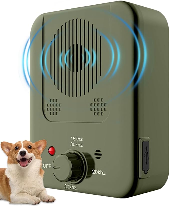 Anti Barking Device, Dog Barking Control Device, Ultrasonic Dog Barking Deterrent Devices, Safe & Humane Dog Barking Silencer for All Dogs Indoor Outdoor, Bark Box Stop Dog from Barking (Green)