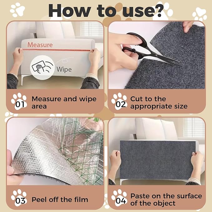 huraty 2 Pcs Cat Scratching Mat, Trimmable Cat Scratchers Furniture Protector Scratching Pad Cover Replacement for Cat Climbing Post Tree Sofa Couch Wall, Grey 78.7"x15.8"