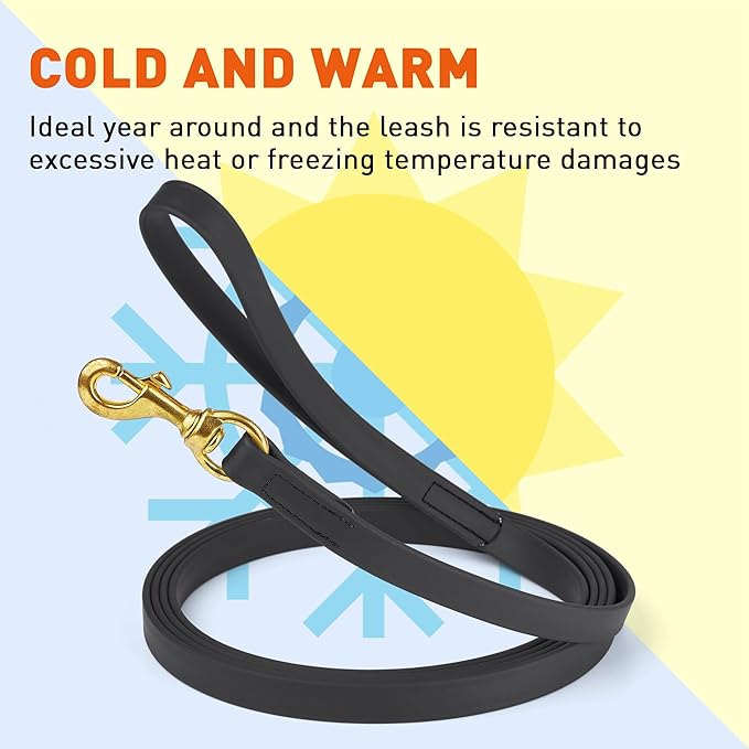 Viper Biothane Working Tracking Lead Leash Long Line for Dogs 2 Colors and 6 Sizes,Black, 3/4" x 33ft