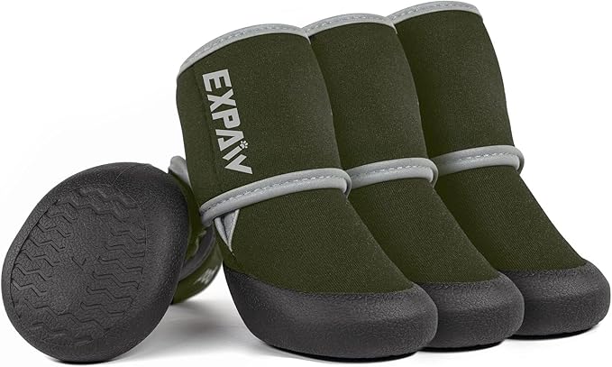 EXPAWLORER Waterproof Dog Shoes for Small Medium Large Dogs, Dog Shoes for Cold Winter, Hiking Walking, Reflective Dog Booties for Outdoor Snow Rain Days, Anti-Slip Dog Boots & Paw Protectors