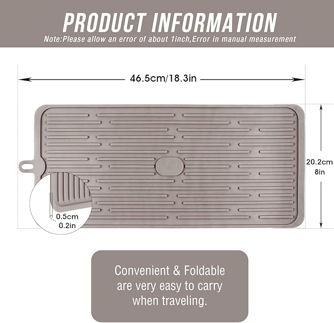 Cat Food Mat,Waterproof Pet Placemat for Dog and Cat,Mat for Prevent Food and Water Overflow,Portable and Foldable Mat-Brown