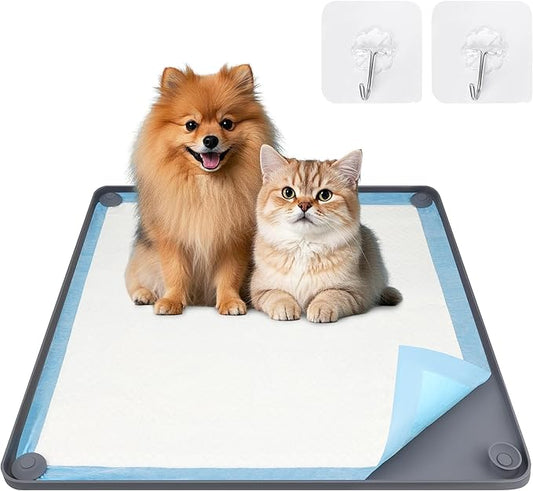 Pee Pad Holder, Puppy Pad Tray for 24" x 24" Training Pads Silicone Dog Pad Holder Non-Slip Dog Potty Tray for Puppy Potty Training