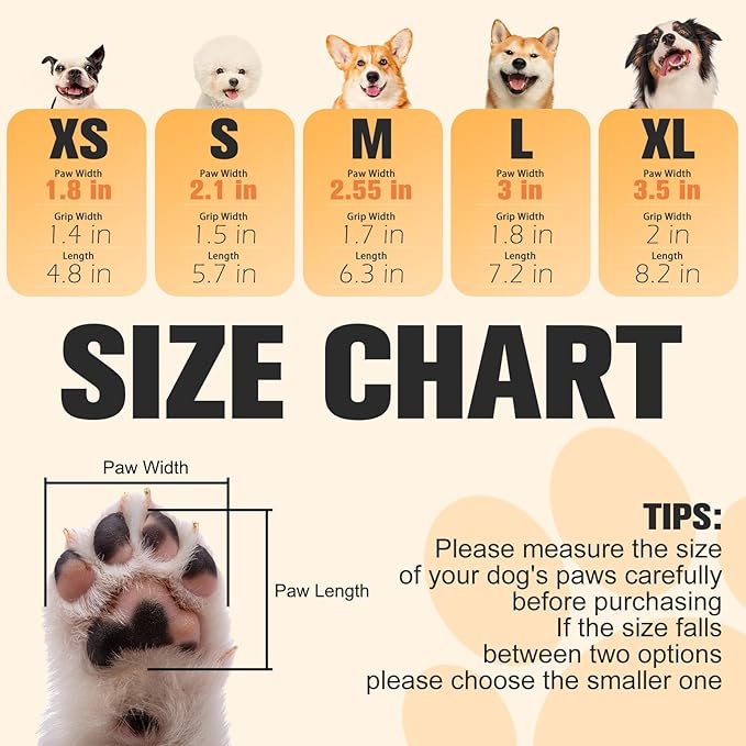 EXPAWLORER Dog Socks for Hardwood Floors, Dog Shoes for Winter, Dog Booties for Cold Pavement to Prevent Licking, Paw Protectors Strong Traction Control for Small Medium Large Dogs,Pink Purple S