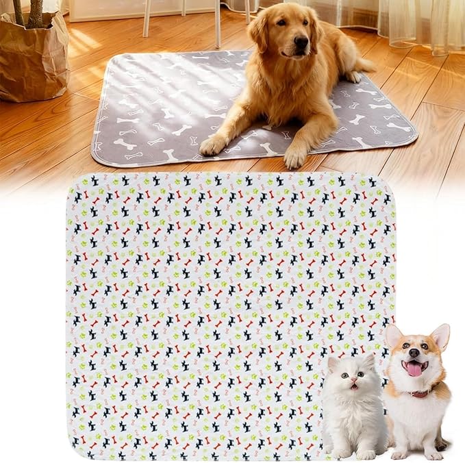 Puppy Pads with pheromones, 2026 Upgraded Washable Puppy Pads for Dogs & Cats, Pee Pad - Leak & Odor Waterproof, Non-Slip Base, Easy to Clean & Reusable (White, M: 27.6" × 31.5")