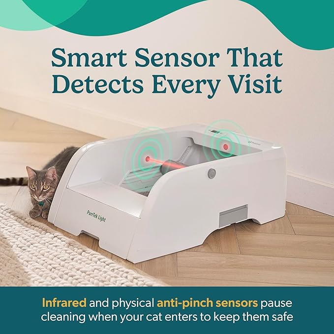 Self Cleaning Litter Box with Auto Safety Sensors for Multiple Cats - Automatic Cat Litter Box Self-Cleaning - Covered Ultra Odor Removal - Smart APP Control - Compatible On All WiFi - Electric Robot