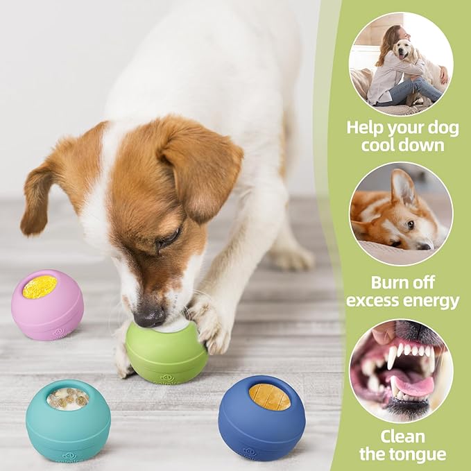 Long-Lasting Interactive Dog Lick Toy, Stuffable Dog Enrichment to Keep Dogs Busy, Wobbly Treat Dispensing Freezable Chew Toys, Food-Grade Safe (Green,S)