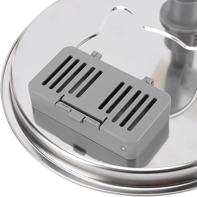 Fockety Pet Water Fountain, Quiet USB 3.2L Stainless Steel Cat Fountain Automatic Pet Drinking Cats Water Bowl Dispenser for Pets Small Animals Cats Dogs