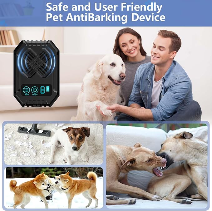 Anti Barking Devices, Dog Bark Deterrent Device 3 Adjustable Modes, Ultrasonic Dog Bark - Rechargeable Long Range 50FT Dogs Barking Control Devices for Indoor Outdoor