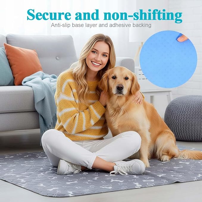 Pee Pads for Dogs, 2026 New Washable Puppy Pad with Pheromones,Non-Slip Base, Easy to Clean & Reusable (Grey, L:31.5x35.4inch)