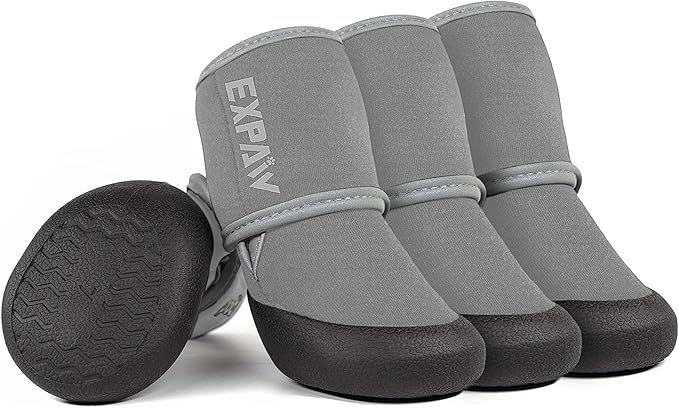 EXPAWLORER Waterproof Dog Shoes for Small Medium Large Dogs, Dog Shoes for Hot Pavement, Hiking Walking, Reflective Dog Booties for Outdoor Snow Rain Days, Anti-Slip Dog Boots & Paw Protectors