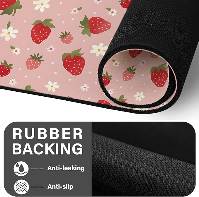 Patterned Cat & Dog Bowl Mat for Food and Water, 12"×20" Quick Dry Absorbent Pet Feeding Mat, Eco-Friendly Dog Placemat