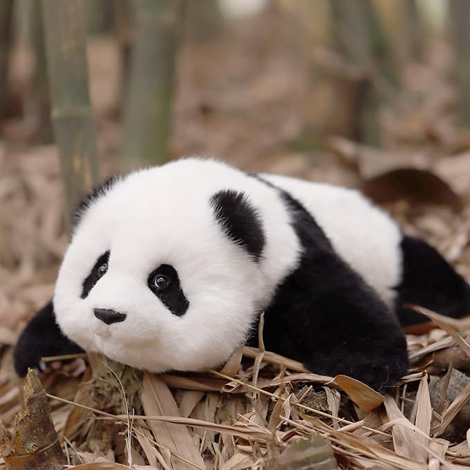 Chongker Weighted Panda Stuffed Animals, Panda Plush for Companion “MengLan”, Handmade Realistic Giant Panda Plush 4 LBS, 18" Lifelike Animals