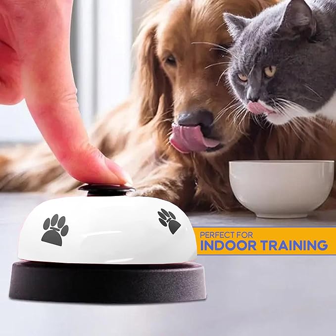 Pet Training Bell for Dogs & Cats – Potty Training Bell for Housebreaking, Obedience & Communication – Easy to Press, Durable & Loud – Indoor Puppy Training Tool (White)