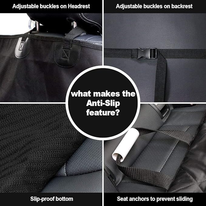 AsFrost Dog Seat Cover Cars Trucks SUVs, Thick 600D Waterproof Pet Car Seat Cover Dog, Heavy Duty & Wear-Resistant Durable Nonslip Backing with Side Flaps, Scratchproof Dog Front Seat Cover