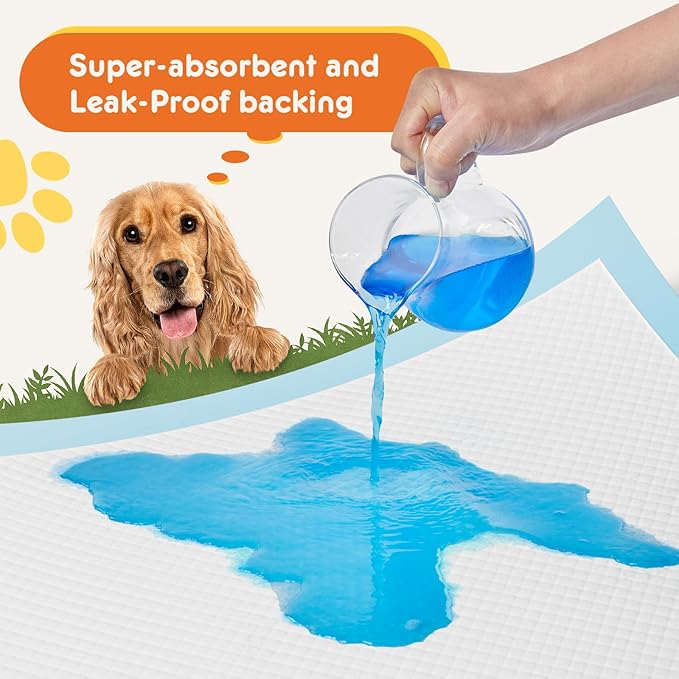 Sweetcrispy 100 Count Dog Puppy Training Pee Pads - Absorbency Disposable Underpads, Leakprood and Quick Drying, Regular Size 22''x 22'' for Potty Training, Incontinence Pads