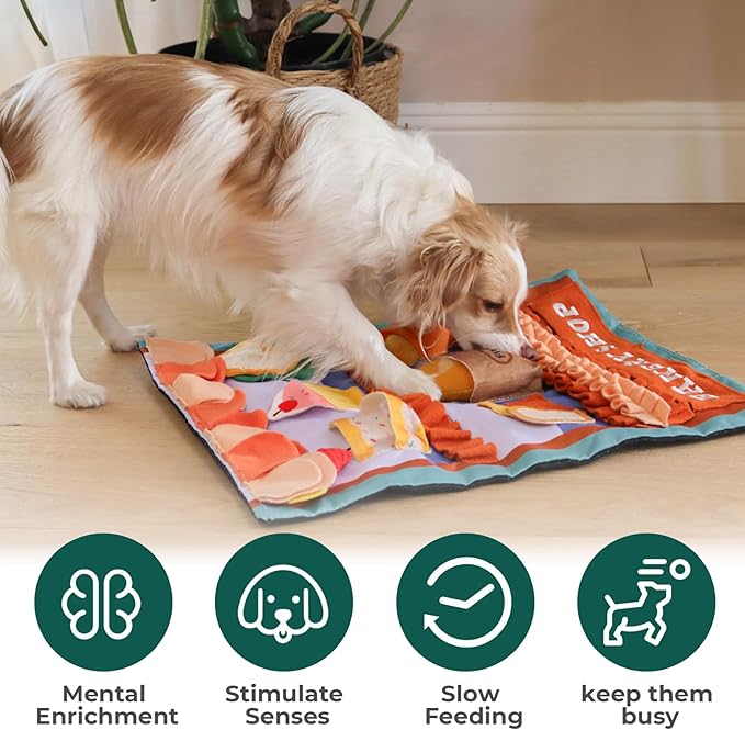 Wagorific Snuffle Mat for Dogs Pastry Shoppe for Large Dog Snuffle Mat 24” x 19”, Plush Enrichment Toy for Slow Feeder, Puppy Toys to Keep Them Busy, Machine Washable, Snuffle Mat for All Breed Sizes