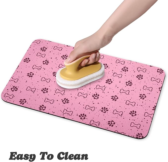 Dog Food Mats,Cat Absorbent Water Bowl Feeding Mats Pet Placemats for Food and Water Spot 12 * 20 inch