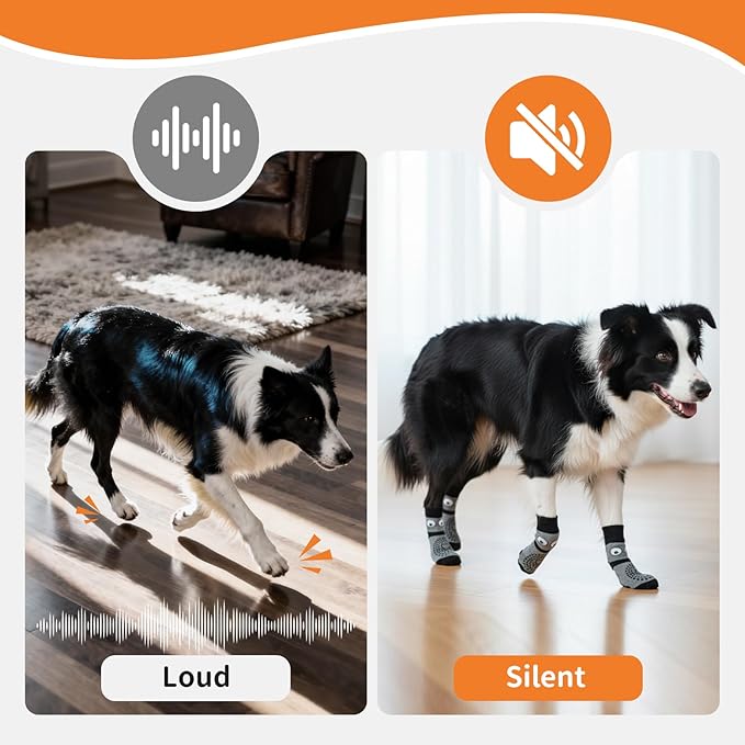 Non-Slip Dog Socks & Owner Sock Set- Extra-Grip, Paw Protection for Senior & Active Dogs