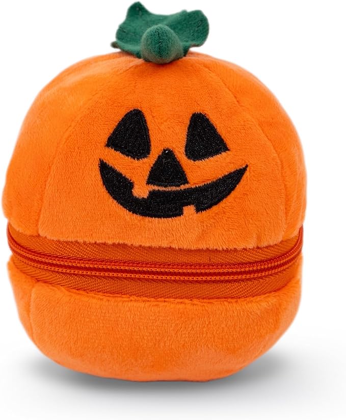 Plushland Halloween Zip-Up Pumpkin Stuffed Animal Plush Toys,Hideaway Spooky Black Cat Bat Ghost Capybara Plush Halloween Toy for Festive Decorations & Fun Surprises 6 Inches (Capybara)