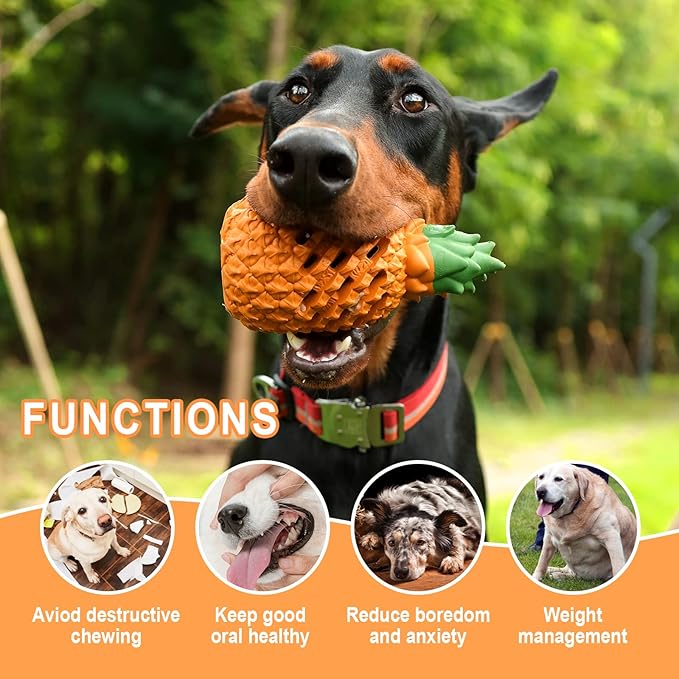 PETOPIA Small Dog Toys - Pineapple Tough, Indestructible Toys for Aggressive Chewers