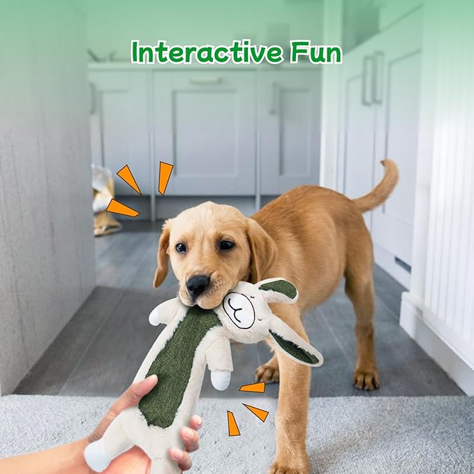 Zrbtk Crinkle Squeaky Dog Toys for Aggressive Chewers, Less Stuffed Dog Toy to Keep Them Busy, Plush Interactive Pet Toys for Dogs, Tough Chew Toys for Small Medium Large Dogs