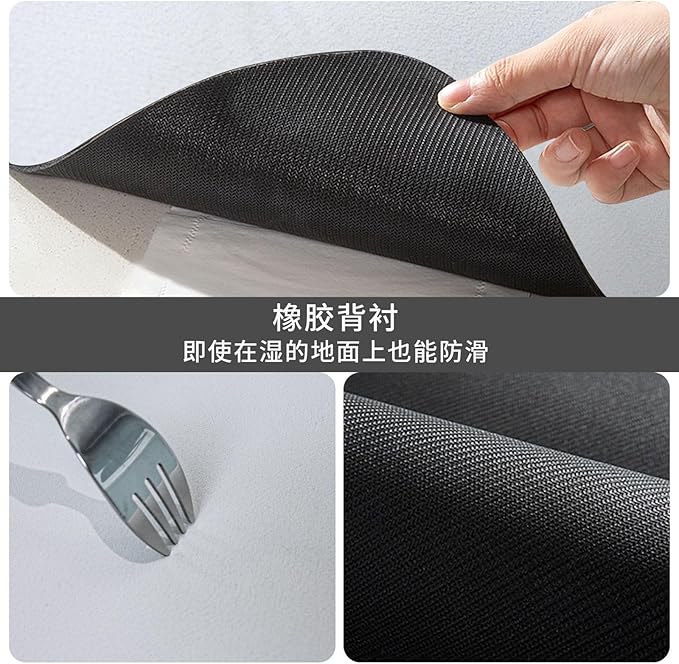 Dog Food Mat for Floors Absorbent,Quick Dry Cat Pet Feeding Placemats with Non Slip Rubber for Dog Food and Water Bowl, Pet Supplies for Dogs, Cats(30x45cm,Cute Cat Paw Prints)