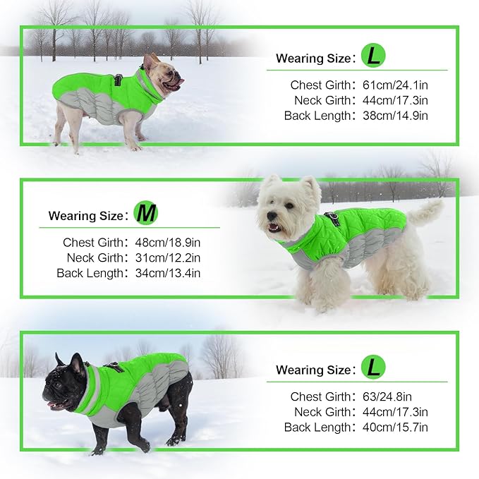Warm Dog Coats for Medium Dogs, Waterproof Dog Jacket with Harness Built in, Zipper Clousure, Fleece Lining for Cold Weather Outdoor Walks, Snowsuit for Schnauzer, Boston Terrier, Pug - M