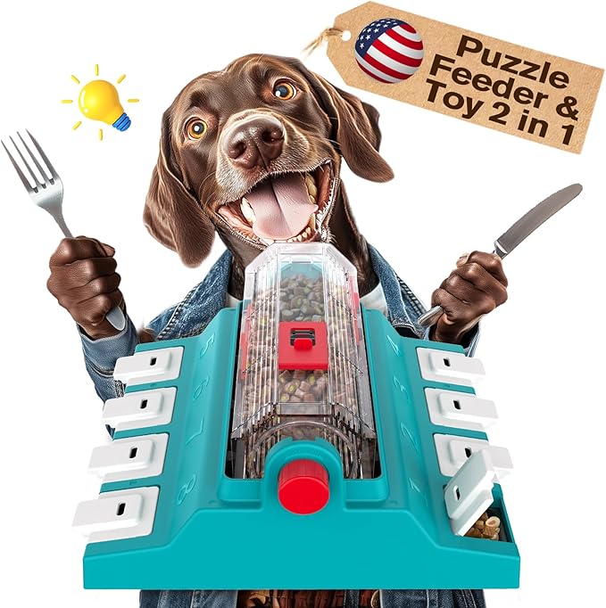 KADTC U.S. Brand & Design 2 Levels of Challenge - Extra Large Size Paw-Activated Rolling Dog Treat Puzzle Feeder Toys for Aggressive Chewers Dogs Food Dispenser Enrichment Toy Christmas New Year Gift