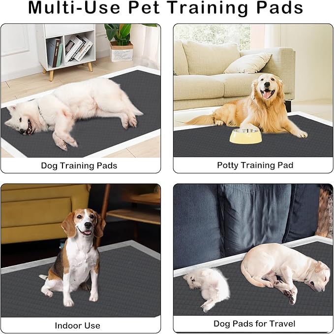 ELEGX Extra Large 31"x47" 30 Odor-Control Super Absorbency Charcoal Pee Pads - Thicken Disposable Potty Pads for Dogs and Cats