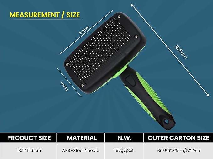 Self Cleaning Slicker Brush for Dogs & Cats – Dog Brush for Shedding, Deshedding Dog Brush, Dog Hair Brush for Long Haired Dogs