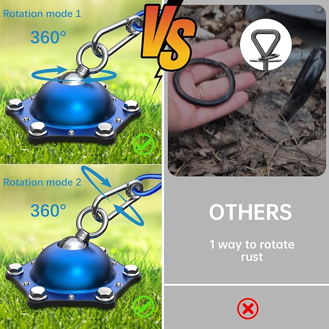 Dog tie Out Cable and Stake with 45ft Cable,360°Swivel Dog Run- No Tangle,Runner for Yard - Up to 150LBS,Ideal for Outdoor Camping