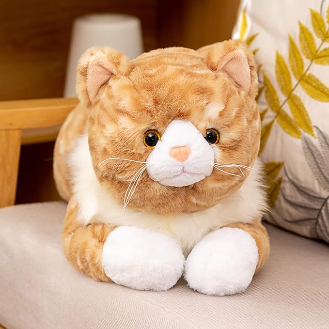 Fawowe Cat Weighted Stuffed Animals, 3.9 lbs 21.6 inch Weighted Cat Plush Toy Realistic Plush Animals Pillow Toy for Adults and Kids