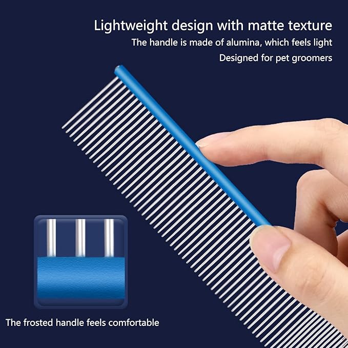 2PCS Pet Grooming Comb Tool For Long Hair Efficient Undercoats Removal Safe For Cats And Dogs Grooming Accessories For Cats For Carpet For Furniture