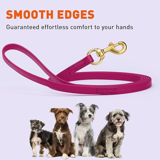 Viper Biothane K9 Working Dog Leash Waterproof Lead for Tracking Training Schutzhund Odor-Proof Long Line with Solid Brass Snap for Puppy Medium and Large Dogs, 20ft Magenta Pink