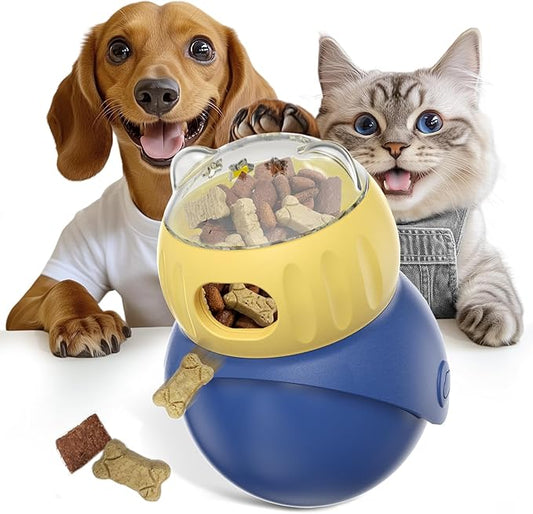 3MNSCD Cat Treat Dispenser Toy Tumbler Dog Slow Food Feeder Ball for Dogs and Cats No Battery Interactive Pet Toy