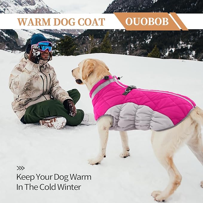 Dog Winter Jacket Cozy Reflective Waterproof Windproof Warm Pet Garment,Comfortable Cold Weather Fleece Apparel Outfits with Zipper Closure for Small Medium Large Dogs Puppy Walking,X-Large