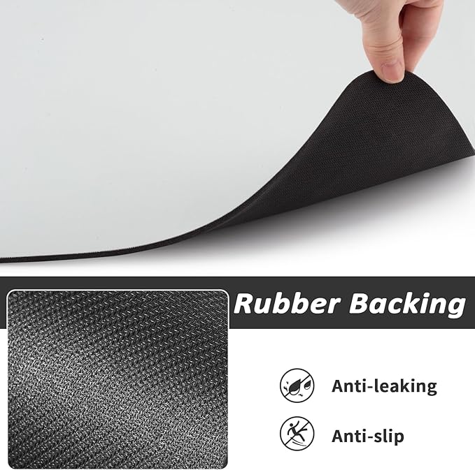 Dog Food Mat - Absorbent Cat Mat for Food and Water, No Stains Pet Feeding Bowl Mat, Easy to Clean Pet Placemats, Quick Dry Dog Water Dispenser Mat for Messy Drinkers | Light Grey 16"x 24"
