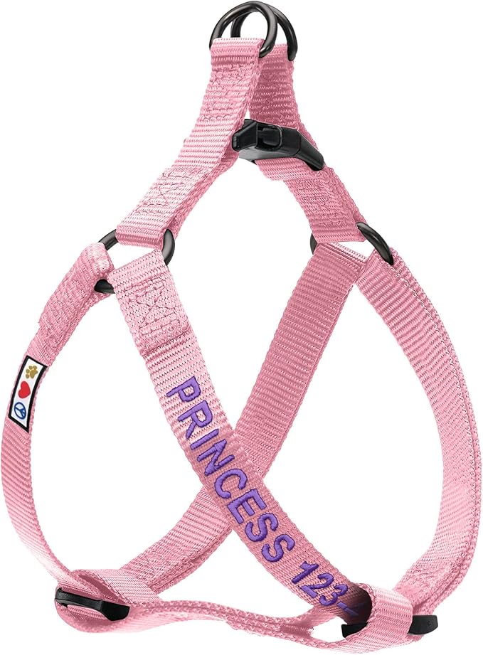 Pawtitas Personalized Dog & Puppy Harness Small Millennial Pink Custom ID Tag Adjustable No Pull Vest