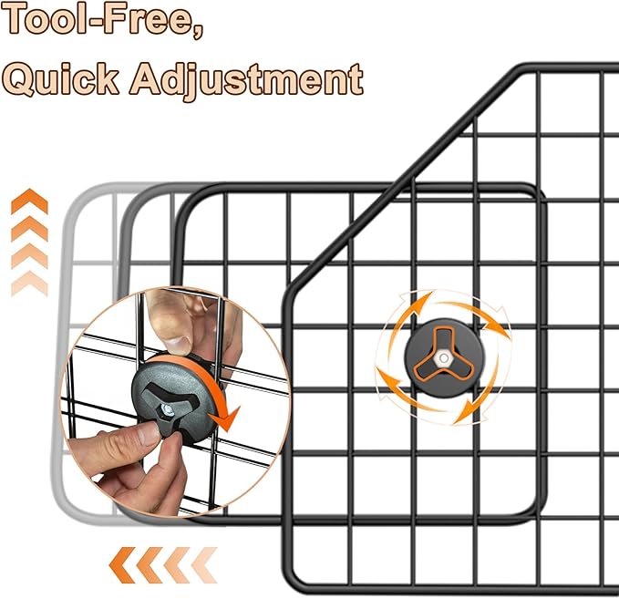 Dog Barrier for SUV,Adjustable Pet Barrier for car 36" to 62" Width for Trucks, SUV, Vans,Heavy-Duty Wire Mesh Barriers Safety Travel Accessories,Pet Travel Barriers