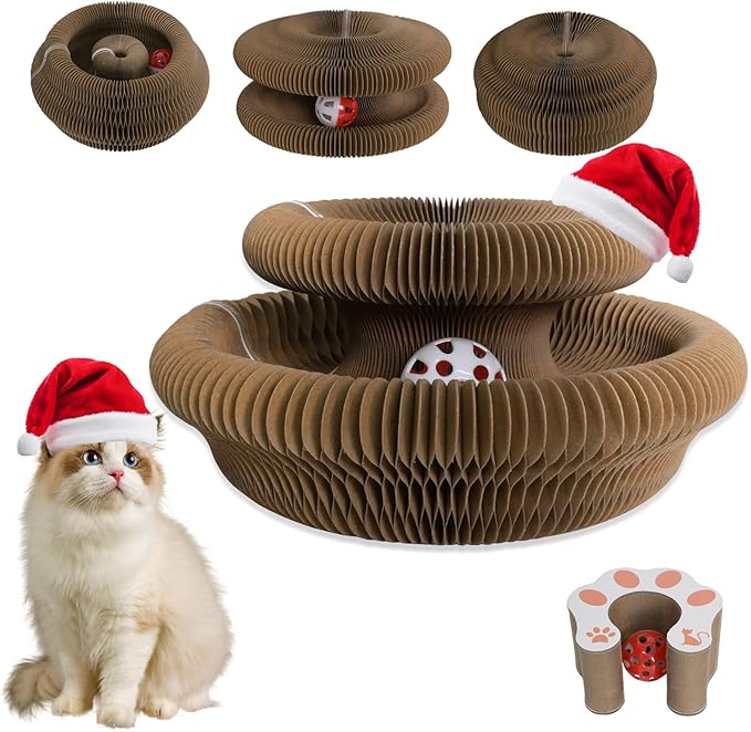 Cat Toys, Kitty 1 PC Magic Organ Cat Scratching Board, Modern Indoor Interactive Reversible Toys Scratcher Cardboard Kitten Pads