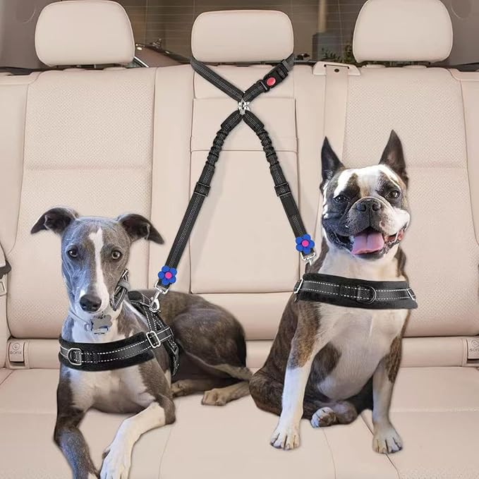 Dog Seat Belt for Car,Reflective Retractable | Car Seatbelt for Dogs Cats,for Small Medium Breeds Road Trips Long Driving Family Outings Commuting Travel Adventure