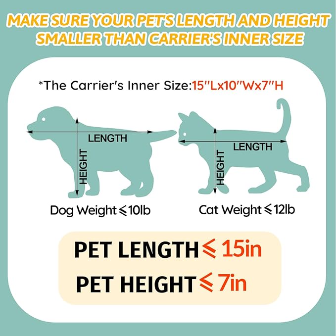 Petskd Pet Carrier 17x12x8.5 JetBlue Allegiant Airline Approved,Pet Travel Carrier Bag for Small Cats and Dogs, Soft Dog Carrier for 1-8 LBS Pets,Dog Cat Carrier with Safety Lock Zipper(Grey)