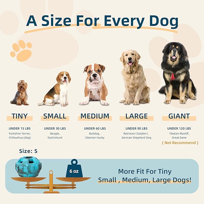 Dog Enrichment Toys to Keep Them Busy-Interactive Dog Toys for Small Dogs-Freeze Treat Dispensing, Dog Toys to Reduce Boredom & Anxiety Relief, Puppy Gift,Natural Rubber &Dishwasher Safe,Blue,S