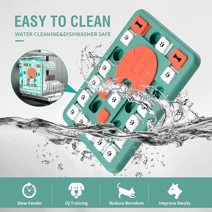 FOXMM Dog Puzzle Toys,Interactive Treat Puzzle Dog Toy for IQ Training & Mental Stimulating,Treat Puzzle Dispensing with Squeaky Design for Large Medium Smart Dogs