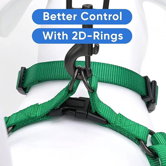 Pawtitas Solid Step-in Dog Harness – Adjustable No-Pull Vest for Puppies to Seniors, Safe & Comfortable S Lush Green