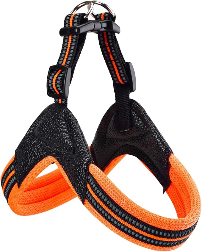 Dog Harness No Pull Ultra Soft Breathable Padded Pet Harness 2 Adjustable Botton, 3M Reflective Pet Harness for Dogs Easy Control for Small Medium Large Dogs (S, Bright Orange)