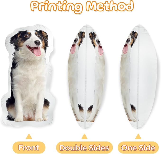 Easycosy Custom Photo Pillow, Personalized Pet Pillow Shaped Like Your Dog Cat, Customized Stuffed Animal Picture Pillowcase, Christmas Birthday Funny Gag Gifts for Her Him Pet Lovers(8 Inch)