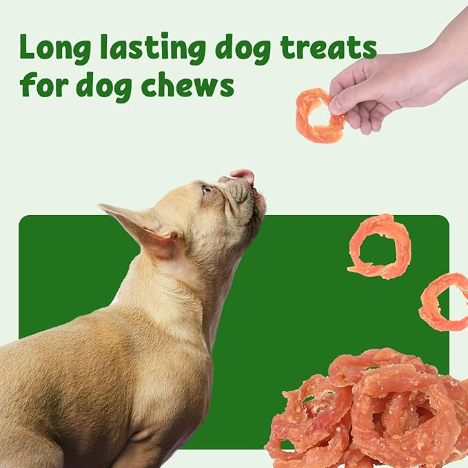 Pawant Chicken Rings Dog Treat Snacks Puppy Treats Natural Chicken Rawhide-Free Soft Healthy for Small Medium and Large Breed 454g